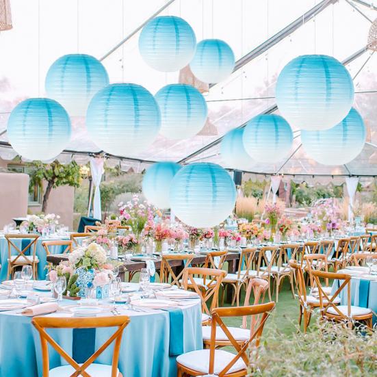 Paper Lantern Gradient Color Summer Party Wedding Lantern Decorative Light Indoor Outdoor Festive Atmosphere Decor