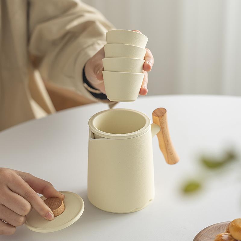 Ceramic Portable Kuaike Cup Camping Kung Fu TeaPot Tea Cup Travel Tea Set Outdoor Drinking Equipment Teaware Sets