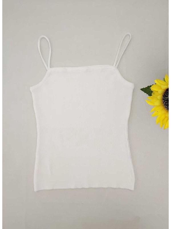 Korean Style Slim Fit Knit Camisole Vest - Women's Summer Solid Color Base Layer Top