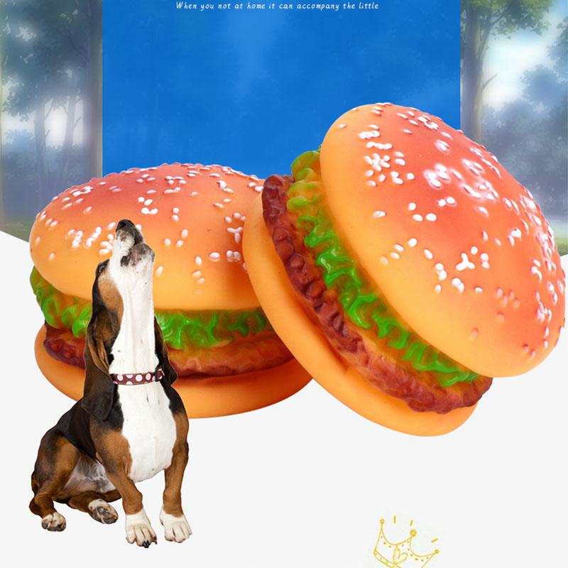 Buy Pet Sounding Toy Simulation Vinyl Hamburger Dog Toy Antidepression