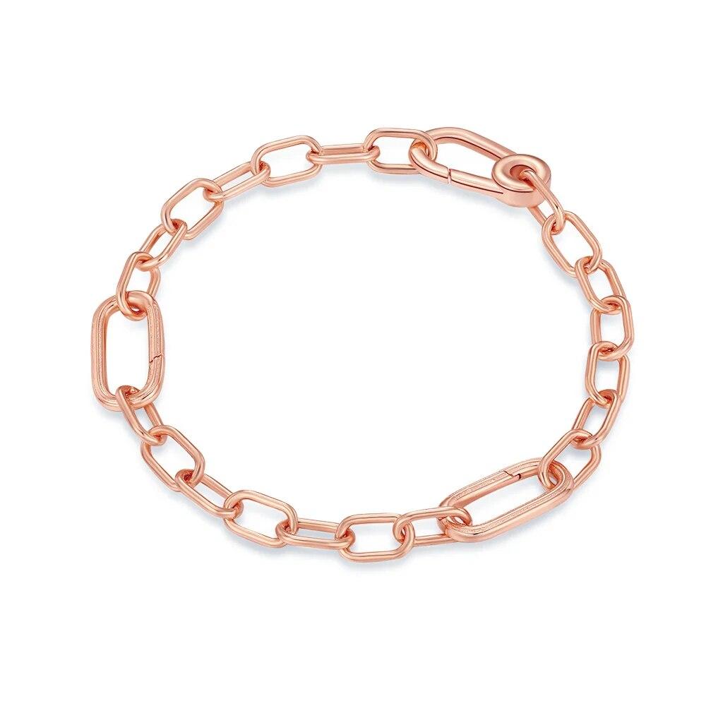 Bracelet en laiton plaqué argent pour femmes, chaîne à maillons en perles, bijoux fins, adaptés aux breloques, nouvelle Collection Me 2022