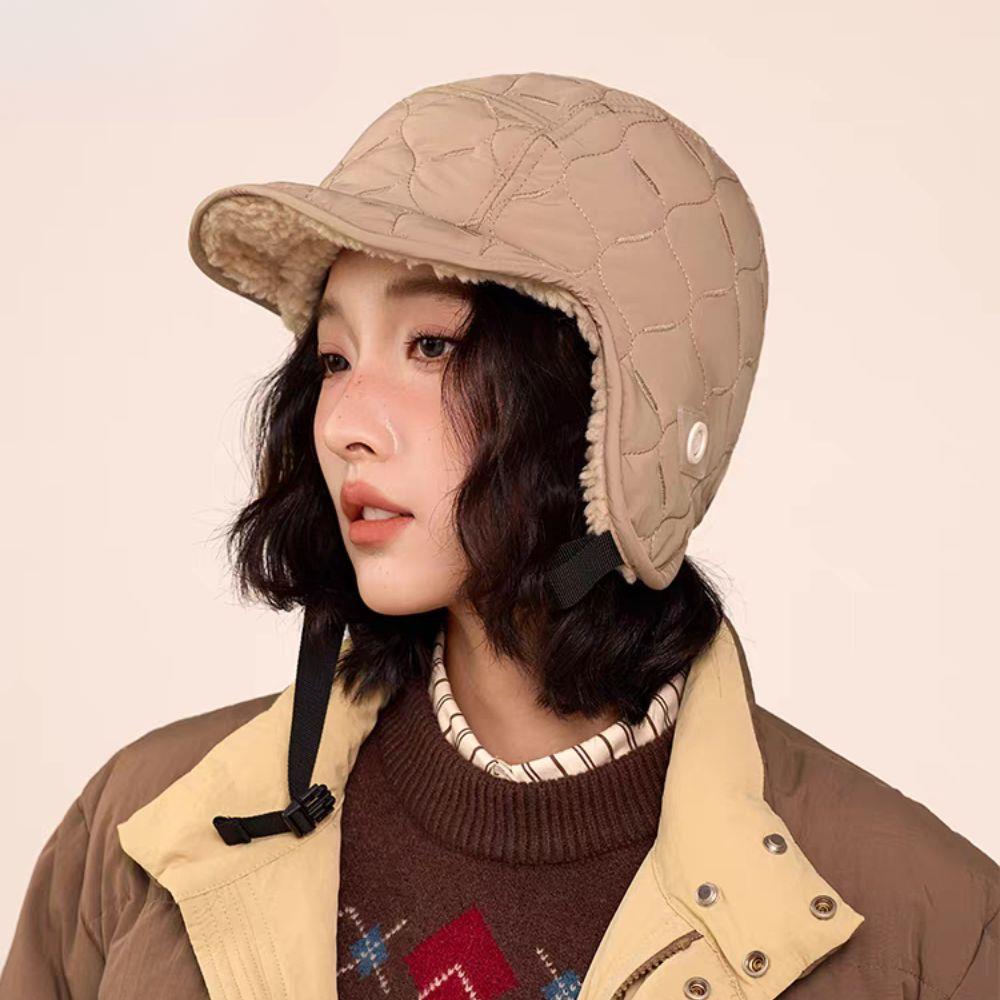 Winter Women Ski Down Hat Bomber Cap Aviator Trooper Earflap Cap Men Fleece-lined Lei Feng Hat Lamb Wool Warm Ear Protection Hat
