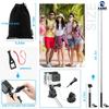 GoPro Action Camera Accessory Kit Compatible With DJI Osmo YI ShanGou Models Black Plastic Mounts Adapters Set