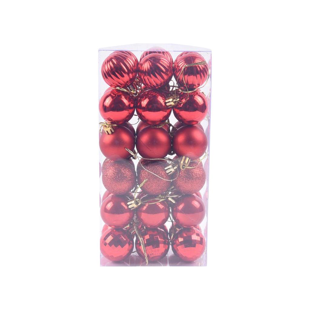 Christmas Decoration 4cm 36 Christmas Ball Hanging Decoration Bright Barrel Ball Electroplated Plastic Ball
