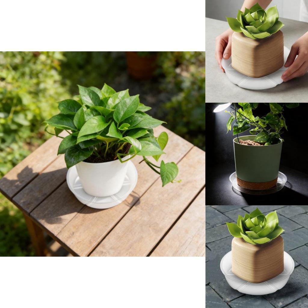Plastic Flower Pot Tray With Pet Material And Dustproof Design For Garden And Home Use