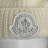 Excellent MONCLER Knit Cap BERRETTO With Logo Emblem White Wool Women J20933B00072 Used
