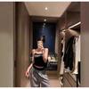#New American Retro Design Sense Letter Sling Vest with Chest Pad Sexy Babes Slim and Thin All-match