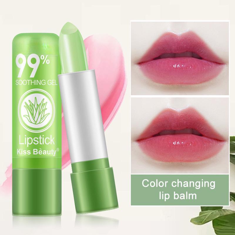 1PC Aloe Vera Lipstick Color Changing Lip Balm Moisturizing Waterproof Anti-dry Cracking Temperature Change Lipstick