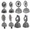 Fashion Latest Traditional Oxidized Silver and Antique Golden Base Metal Dangle and Drop (COMBOs of 4) Jhumki Earrings for Women & Girls