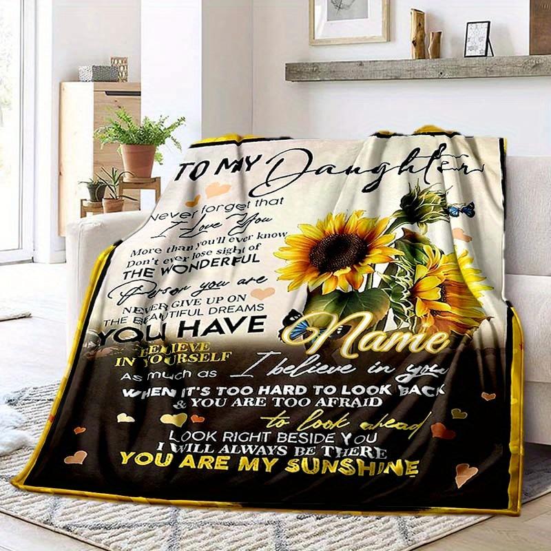 To My Daughter Customize Your Name Outdoor Blanket Suitable For All Seasons Comfortable And Warm Soft Blanket Suitable For Travel Gifts For Relatives