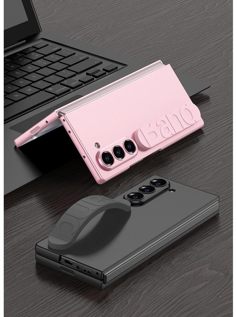 Samsung Z Fold6 Silicone Wrist Strap Case with Integrated Film