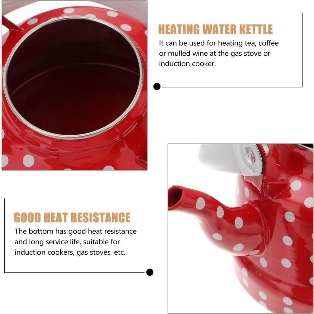 Enamel Water Kettle European Style Tea Pot Teakettle Ancient Bell Pot  Outdoor