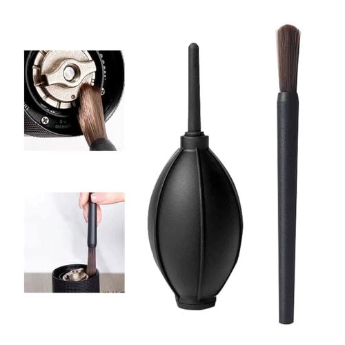 Zxllin Cleaning Brush Set for Coffee Machines, 2-Piece Synthetic Brush Set, Black