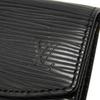 Used LV Logo Embossed Black Card Case with Gusset, Bifold, Epi Noir, 12564 Porte Monnaie Simple M63412 7943, Unisex