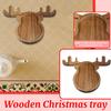 Wooden Christmas Tray, Elk Christmas Tree Christmas Hat Plate, Wood Tray Fruit Dessert Plate.