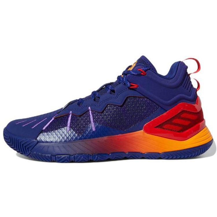 Adidas D Rose Son Of Chi Round Toe Comfortable Fabric Shock Absorbing Non-Slip Wear-Resistant Low-Top Basketball Shoes Men Sneakers Blue Red GY3265