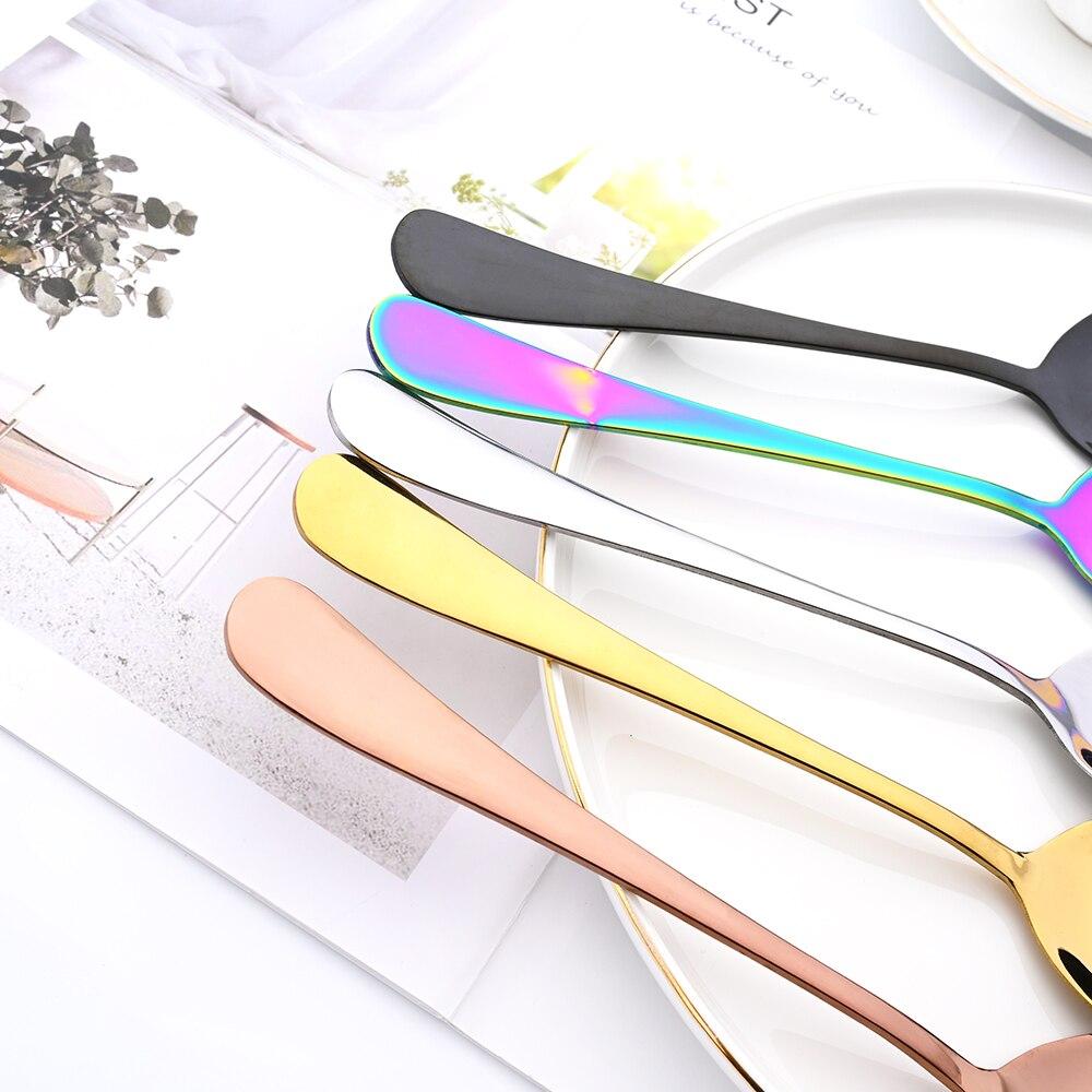 2Pcs Mirror Gold Cutlery Set Service Spoon Fork Dinnerware Cutlery Set Stainless Steel Kitchen Buffet Dinner Restaura Tableware