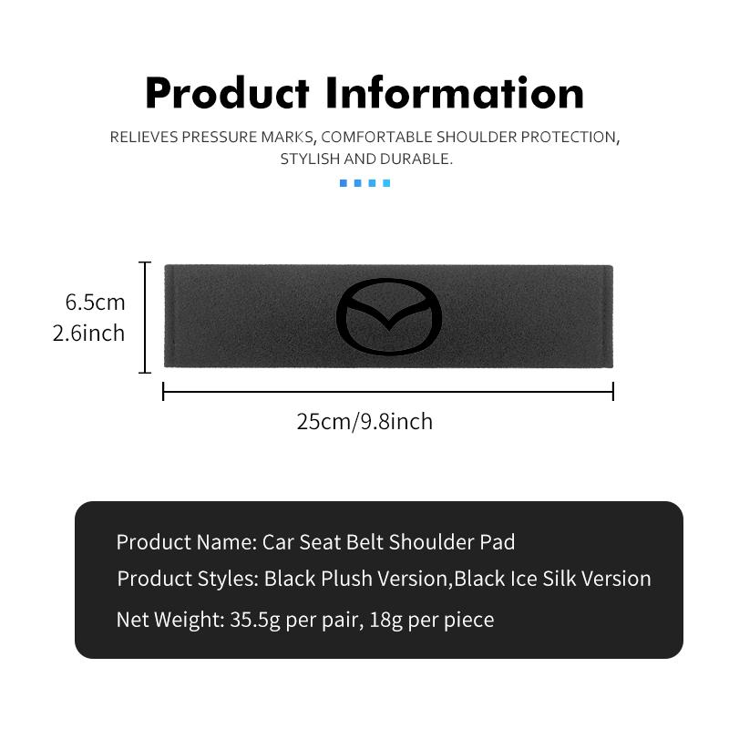 For Mazda Ice Silk Car Seat Belt Shoulder Protector Safety Belt Protector Mat 3 CX3 CX4 CX5 CX7 CX8 CX9 CX30 RX7 Atenza Axela