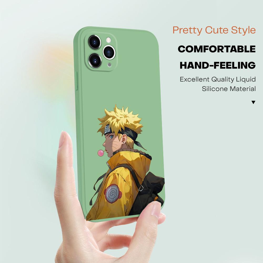 Popular Japanese Anime Phone Case for iPhone 15 14 13 12 11 Samsung Galaxy S23 S22 A52 A52S Soft Full Protection Square Liquid Silicone Cover Cases