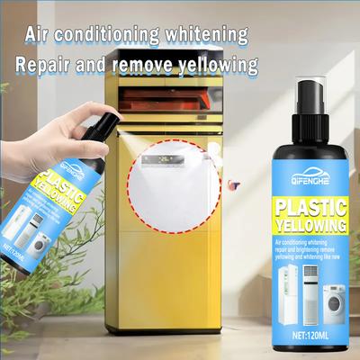 Plastic Yellowing Remover Spray - Fast-Acting Formula Restores AC Units, Car Headlights, Panels & Plastic Surfaces - Long-Lastin