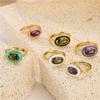 HECHENG, New Colorful Neon Enamel Open Adjusted Finger Ring For Women Fluorescent Fashion Copper Zircon Zircon Wholesale