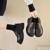 Height-increasing British style small leather shoes autumn new platform single shoes student Mary Jane shoes