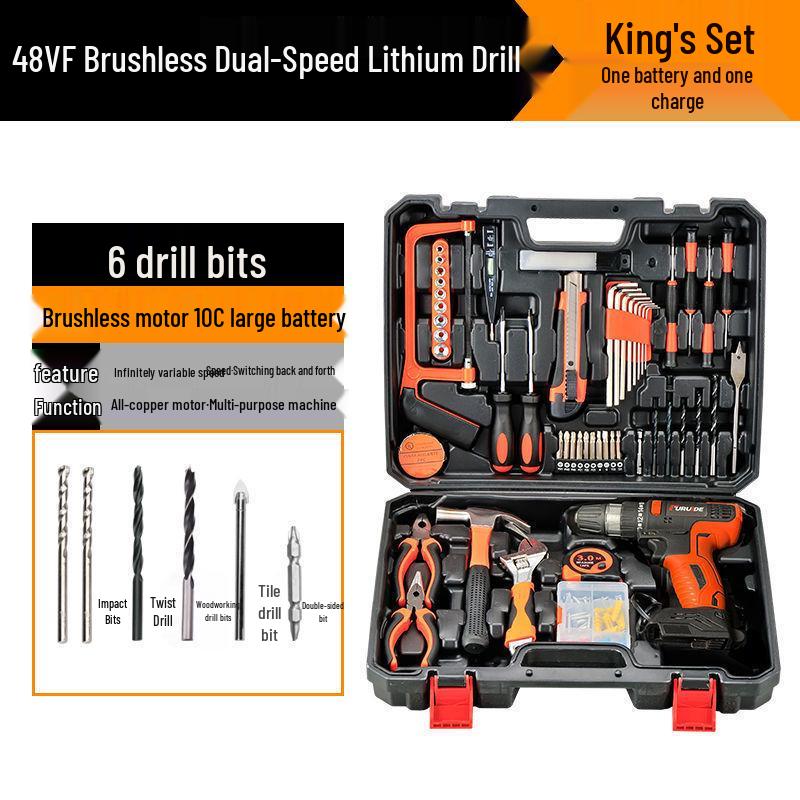 Electric Drill & Multi-Tool Set for Household and Woodworking Repairs.