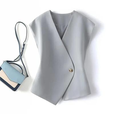 Damen Blazer Weste Mantel Frühling Ärmellos Fortgeschrittener Stil Damen Weste Jacke Lässig Schlank Aussehend Mode Dame Weste