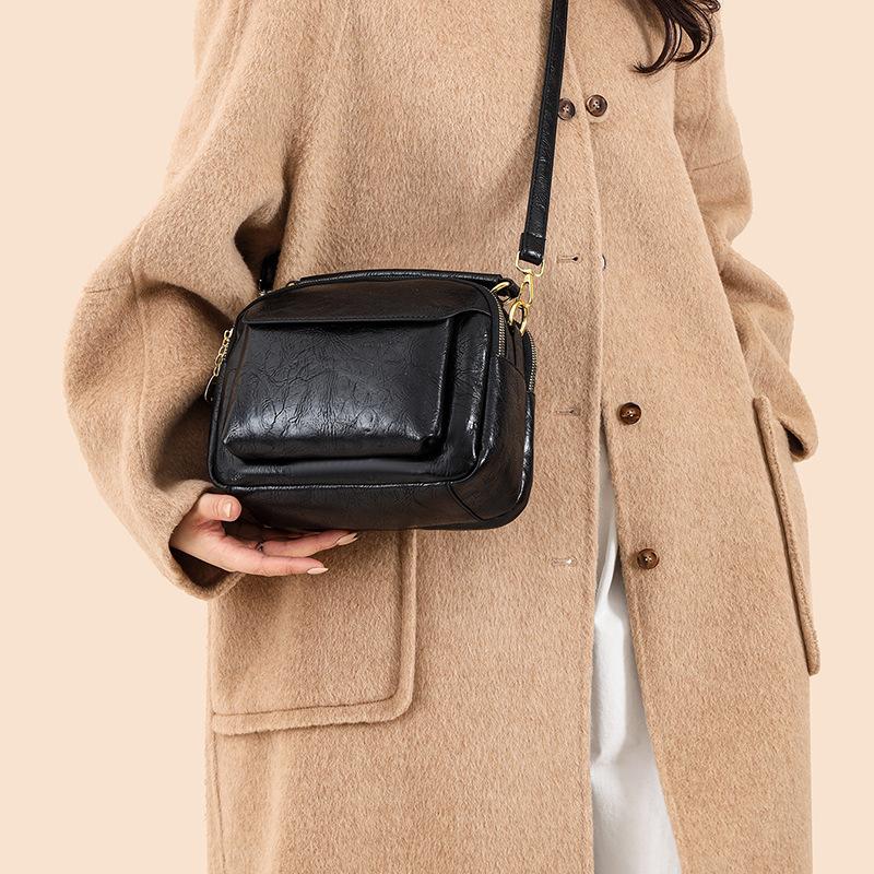 Single Shoulder Crossbody Bag - Soft Leather Bag - Large Capacity - Multi-functional - Fashionable Handbag