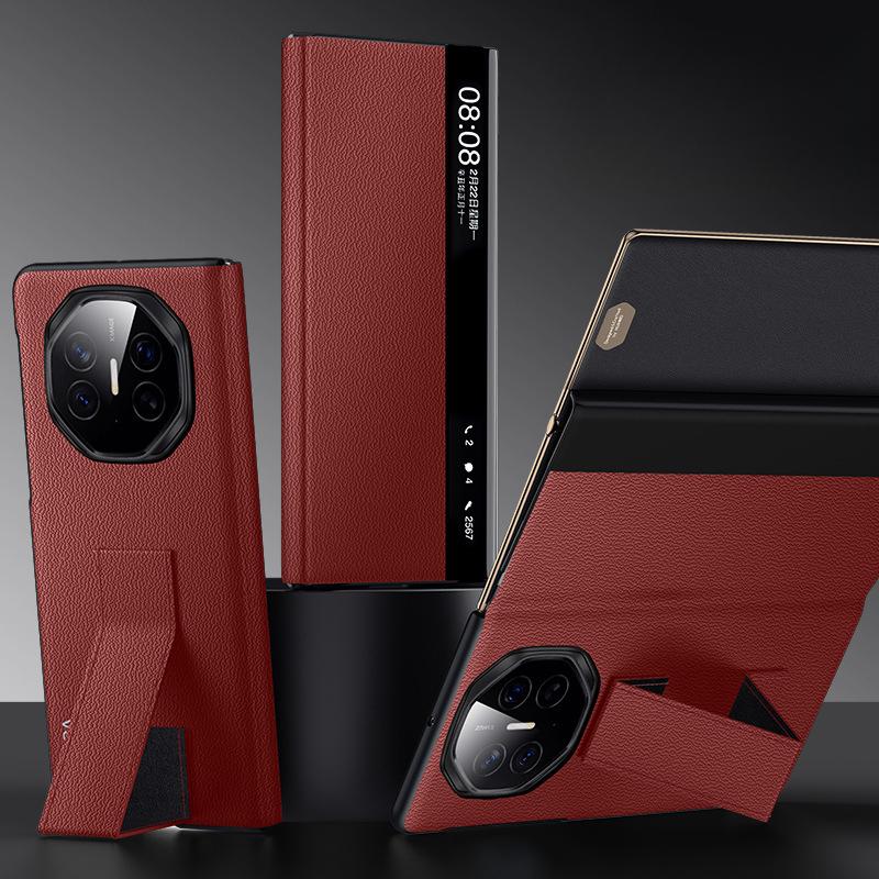 Vhodné pro pouzdro na mobilní telefon Huawei MateXT, držák, chytré okénko, skládací pouzdro, Huawei, pouzdro z pánské kůže proti pádu