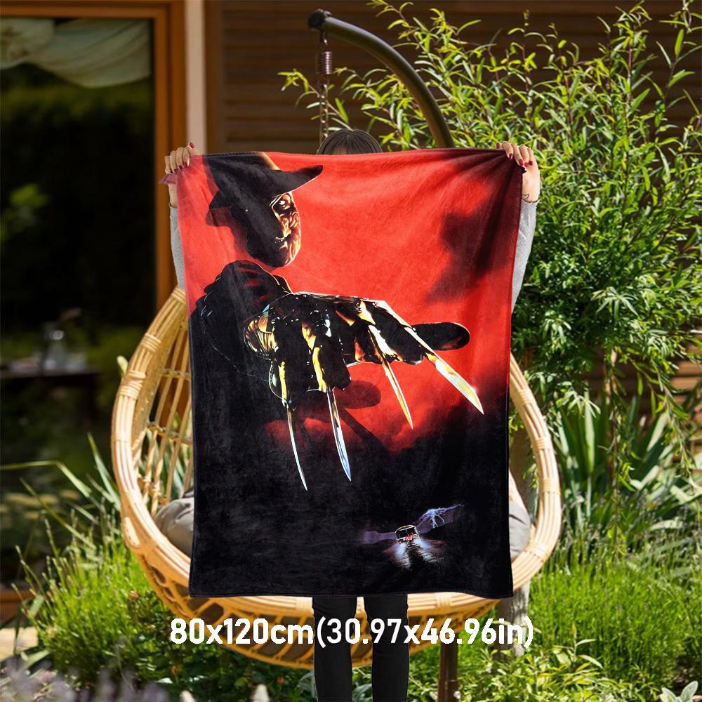 1pc Freddy Krueger, Nightmare on Elm Street, Horror  - Throw Blanket, Soft, Flannel Blankets, Living Room,  All Seasons Use-102758