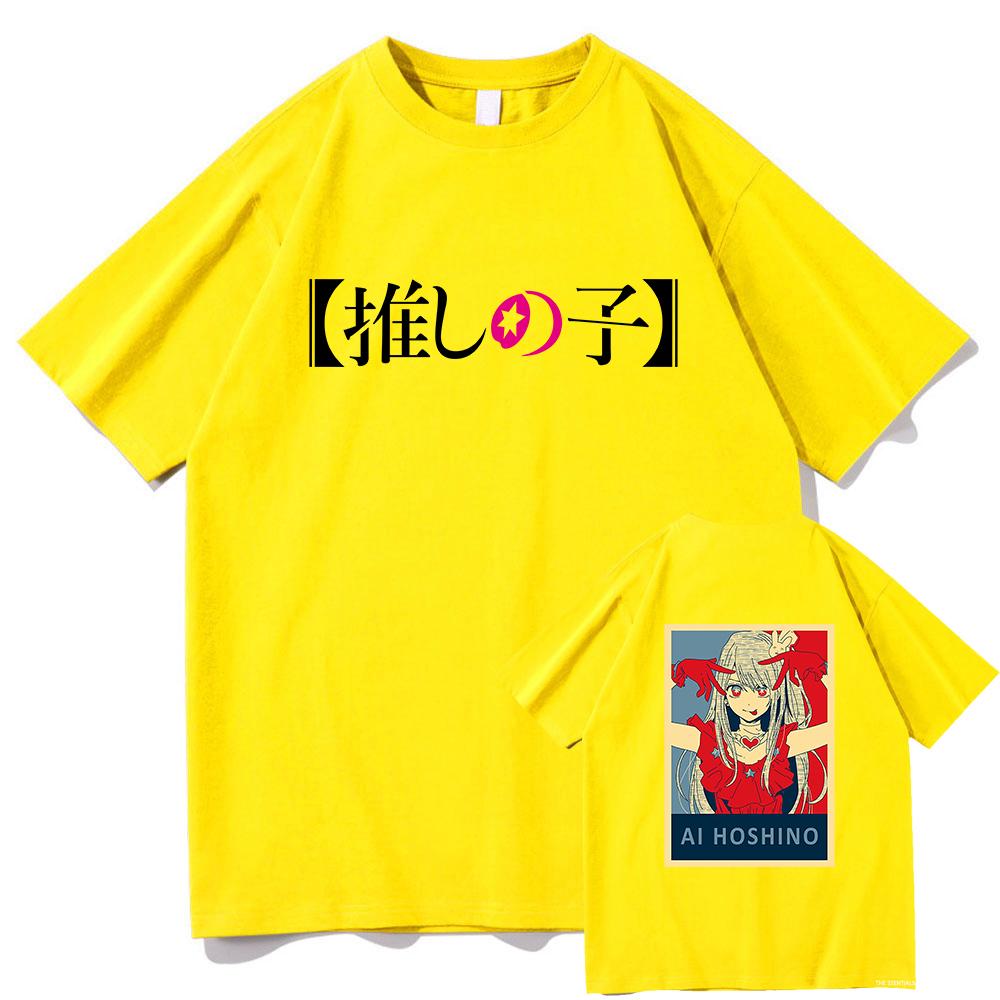Oshi No Ko Ai Hoshino tričko Unisex Harajuku Legrační grafika Kawaii trička Unisex Anime Unisexga Oversize Písková Bavlna Trička Topy Korea