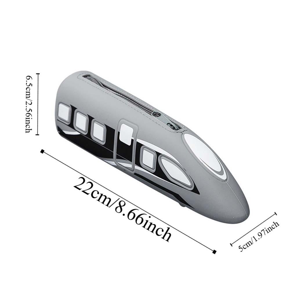 Cartoon High-speed Rail Pen Bag Drop-proof Large Capacity Storage Pencil Pouch Portable Multi-functional Silicone Pen Organizer