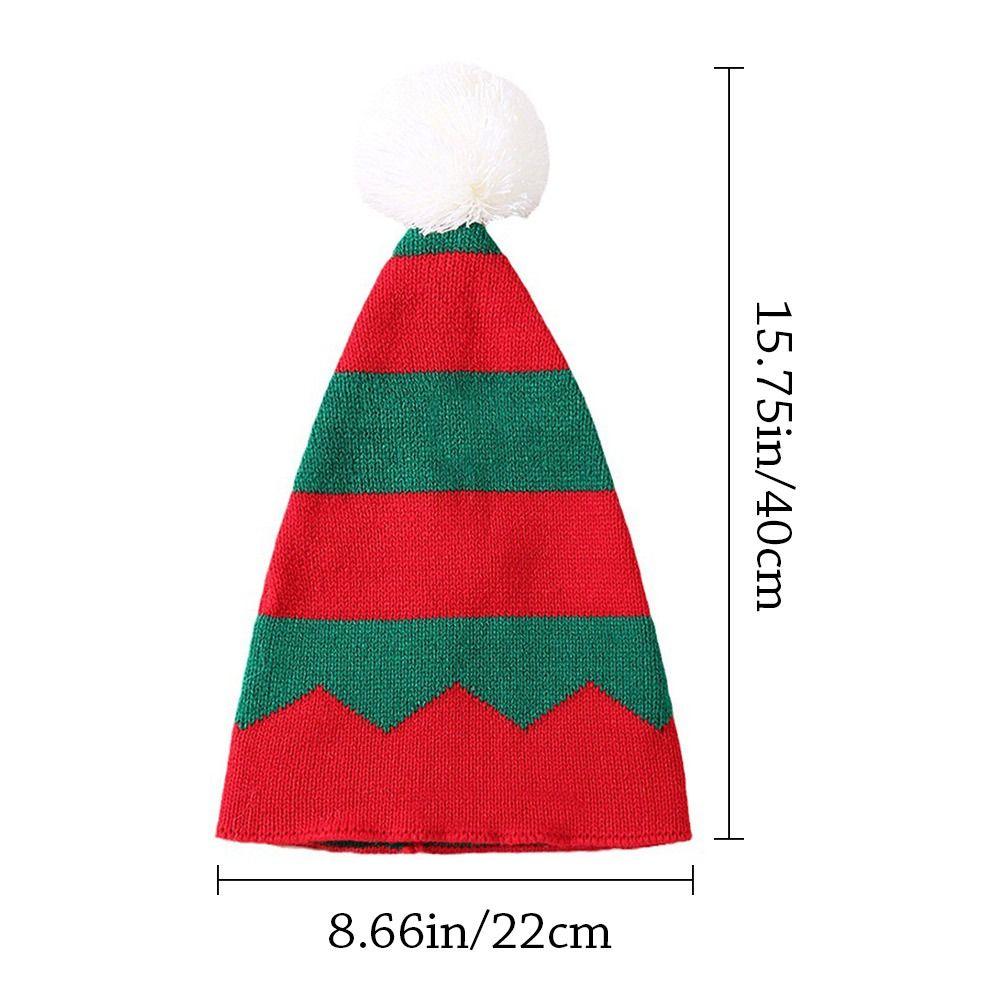 Gift Fur Pom Poms Christmas Hat Winter Thick Santa Claus Cap Plush Holiday Beanies Cap for Adults