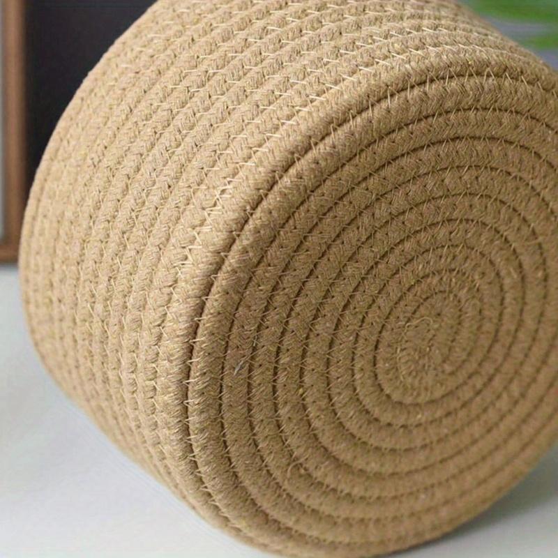 1pc Small Handwoven Cat Ear Design Rope Storage Basket, Desktop Storage Basket for Living Room, Bedroom, Desk, Bedside