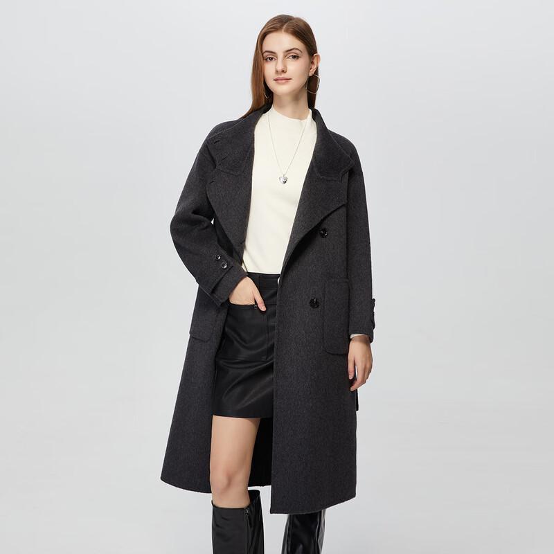 Shetu Women's Winter Mid-Length Double-Faced Wool Coat