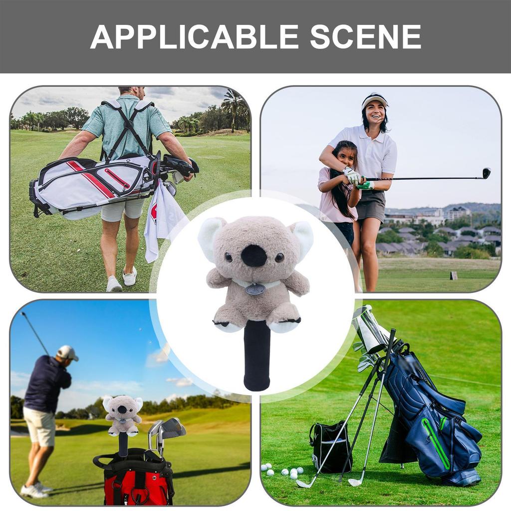 Animal-Shaped Golf Club Headcover Driver Cover Soft Plush Protector for Indoor Outdoor Ball Sport Equipment Tournament