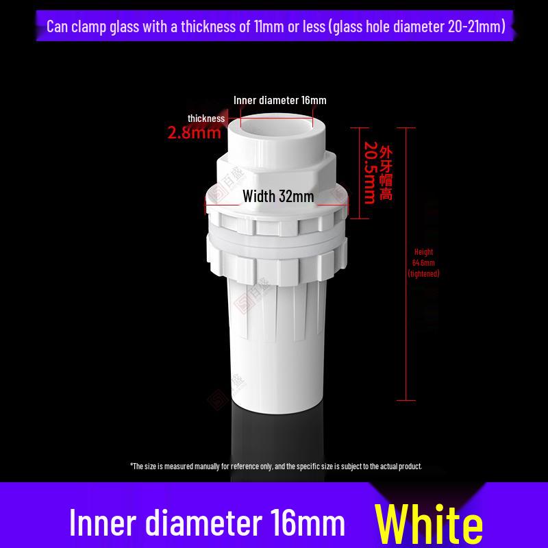 PVC Fish Tank Inlet/Outlet Waterproof Connector with Extended Male/Female Threads