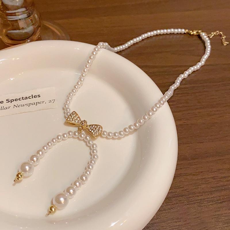 Koreanische High-End Barockperlenkette - Leichte Luxus Perlen Schlüsselbeinkette für Damen