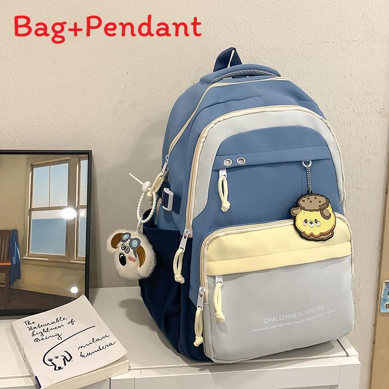 Nylon School Backpack For Teens With Design And Letter Print For Casual Use