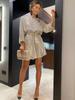 Long Sleeve Sequined Midi Dress for Girls, Waist-Defined Sexy Homecoming/Party Dress, Ins Style