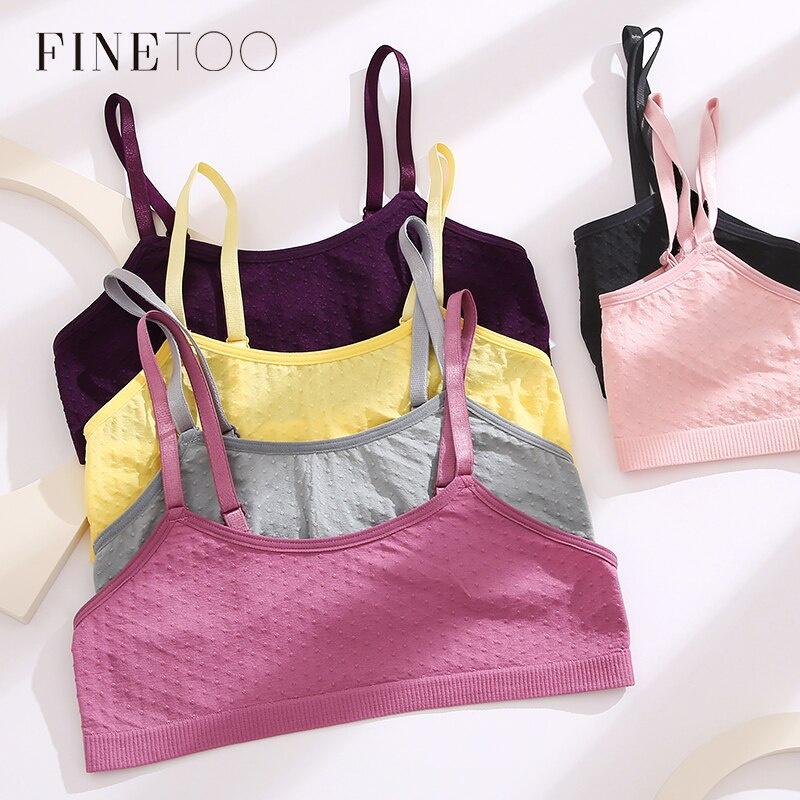 FINETOO Women Jacquard Tops Soft Wireless Lingerie Ladies Vests P-2XL Plus Size Tanks Girls Short Top