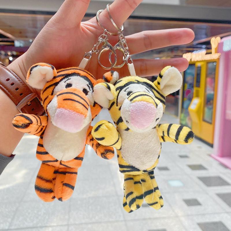 Llavero de Tigre de Peluche con Cadena Plateada Para Niños y Coleccionistas