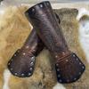 Viking Knight Arm Gauntlets Bracer Vintage Faux Leather Gauntlets Wristband Medieval Leather Bracers Arm Armors