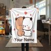 1pz Coperta in Flanella Personalizzata con Nome Modello PeacHE Goma Adatta a Tutte le Stagioni per Arredamento Casa Calore e Comfort Regali Regalo Festivo -HE167