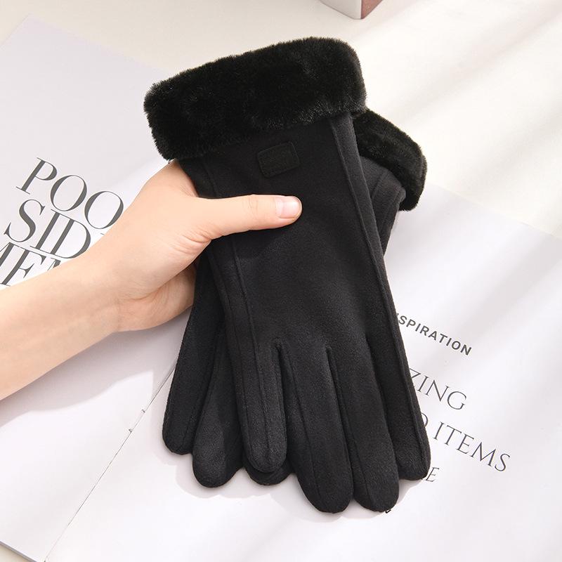 Women's Winter Velvet Warm Touchscreen Cycling Gloves - Cute, Thick, Cold Protection