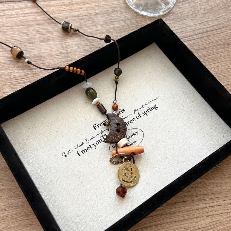 New Chinese Style Retro Design Long Pendant Necklace For Women Sweater Chain