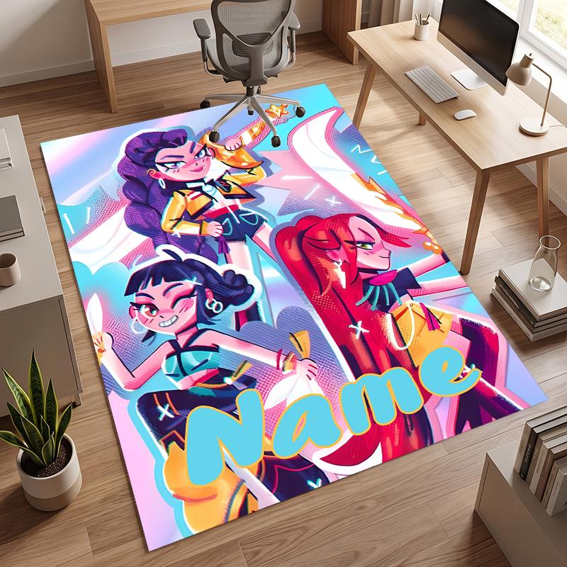 HUNTRIX (72) Personalized Name Office Carpet Stylish Decor for Living Room Bedroom Kitchen
