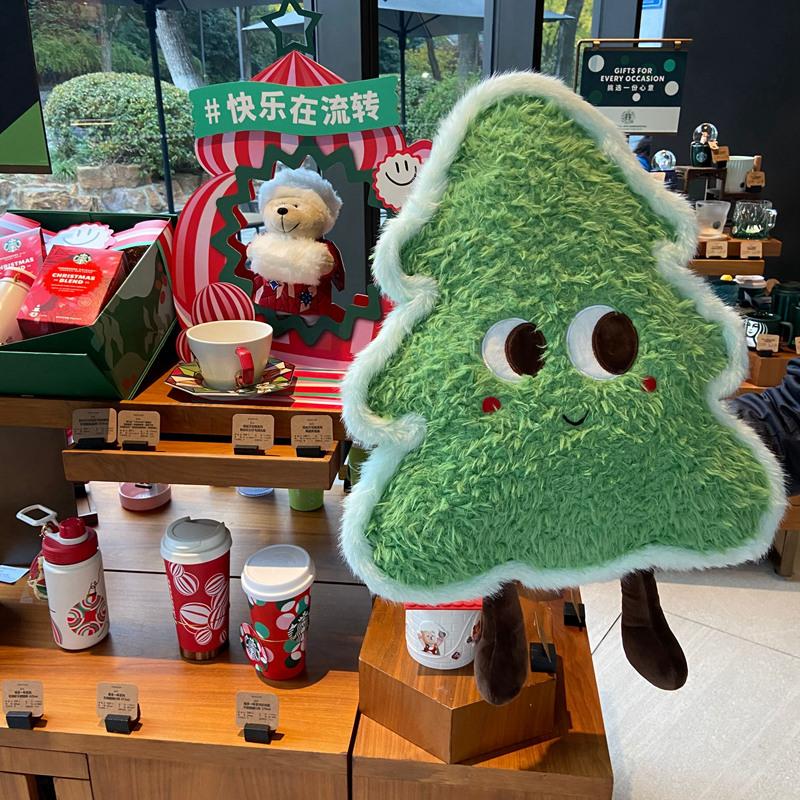 Cartoon Christmas Tree Pillow Christmas Decoration Plush Toy Doll Living Room Sofa Ornament Doll Cushion