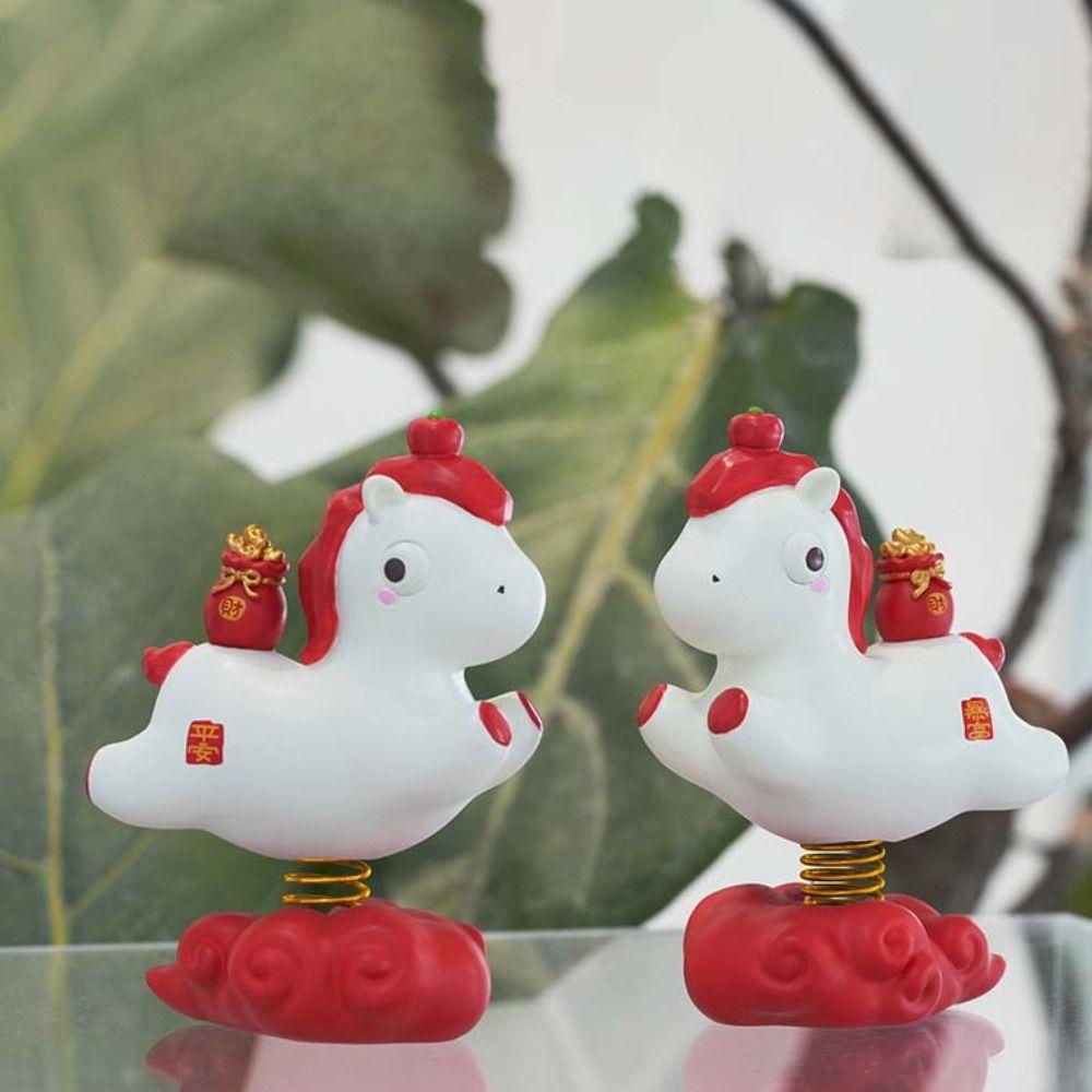 Cartoon-Sternzeichen-Pony-Ornamente Pony-Form Harzpferd Frühlingsornament Kawaii 2026 Pferdejahr Neujahrs-Schreibtischornament